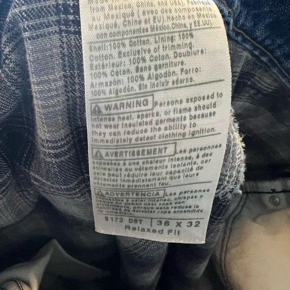 Carhartt RELAXED FIT FLANNEL-LINED 5-POCKET JEAN mens size 38X32 - Picture 7 of 7